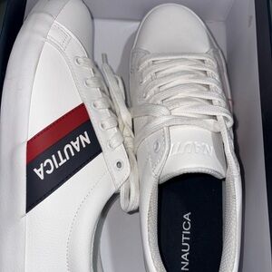 Nautica White and Red Sneakers